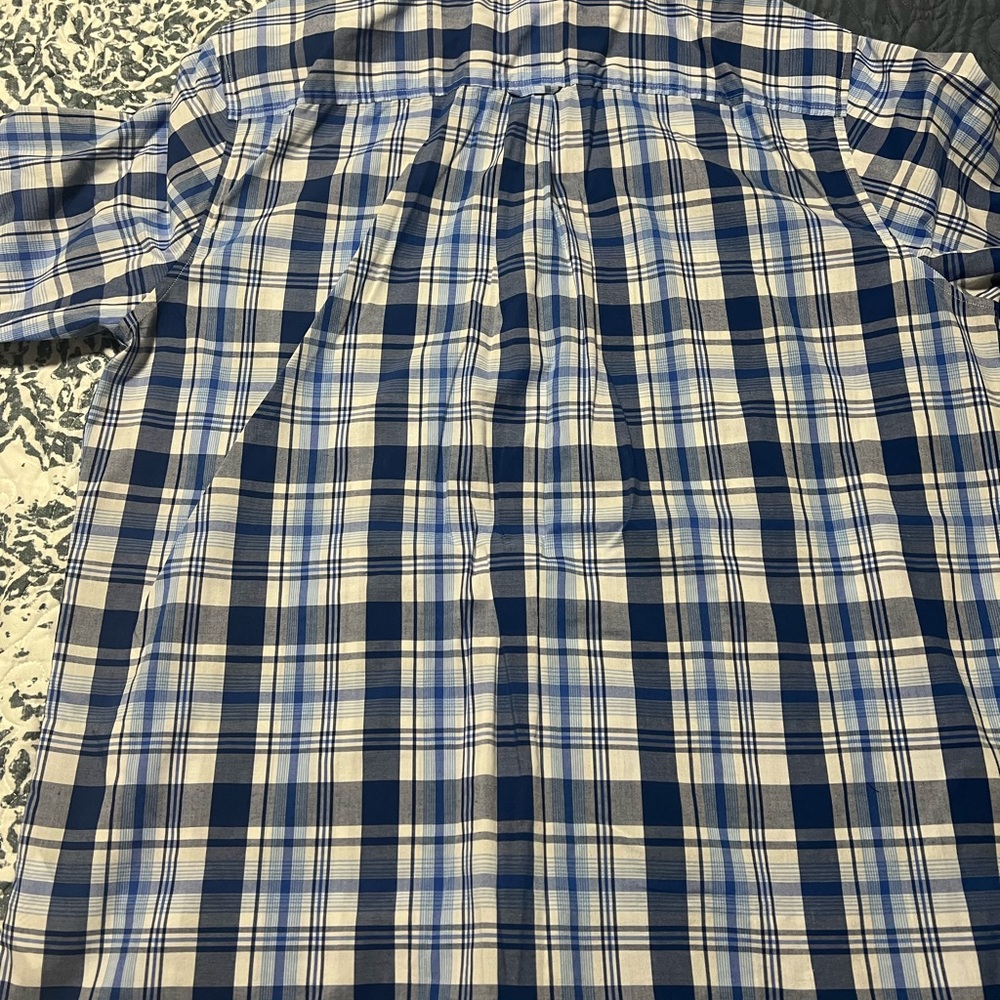 Chaps Blue and White Casual Button Down Shirt